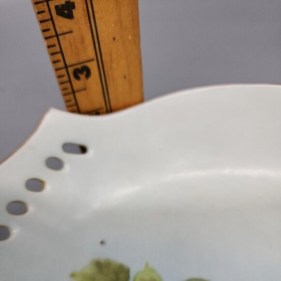 Set of 2 Vintage Handled shallow Bowls 1961 Floral Handpainted Gold Rim 8" - Picture 11 of 11